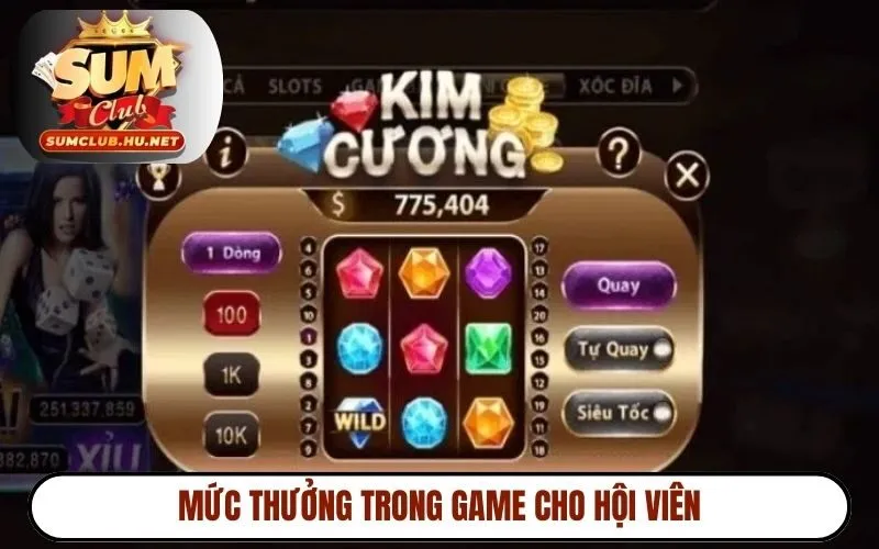 Mức thưởng trong game cho hội viên
